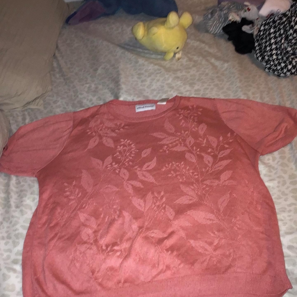 Alfred Dunner Coral Floral Sweater